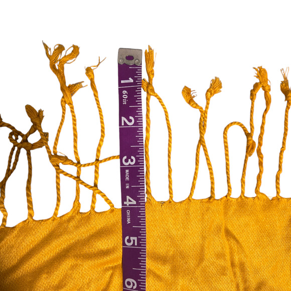 NWT Nine West Mustard Scarf Shawl with Tassels - Picture 4 of 6